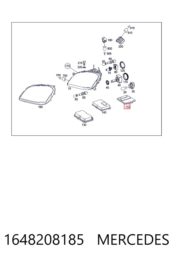 Unidade de controlo de iluminação 1648208185 Mercedes