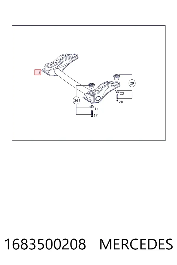 Viga de suspensão traseira (plataforma veicular) Mercedes A W168