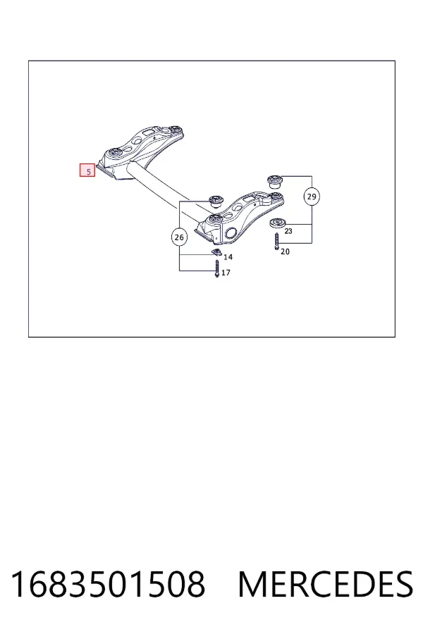 Viga de suspensão traseira (plataforma veicular) 1683501508 Mercedes