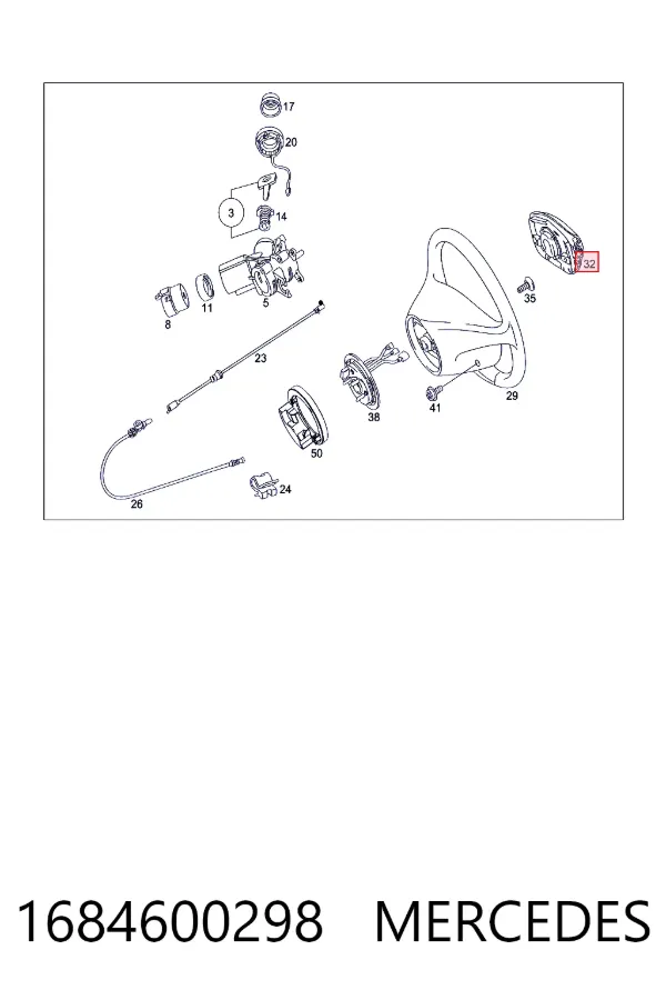 Cinto de segurança (AIRBAG) de condutor 1684600298 Mercedes