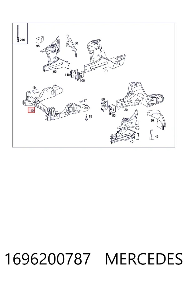 Viga de suspensão dianteira (plataforma veicular) Mercedes B W245