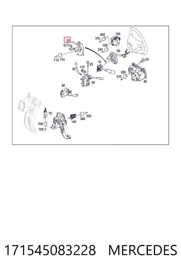 Sensor do ângulo de viragem do volante de direção 171545083228 Mercedes