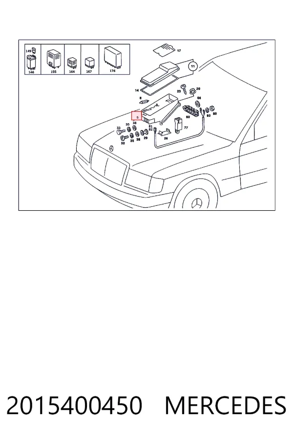 Unidade de dispositivos de segurança 2015400450 Mercedes