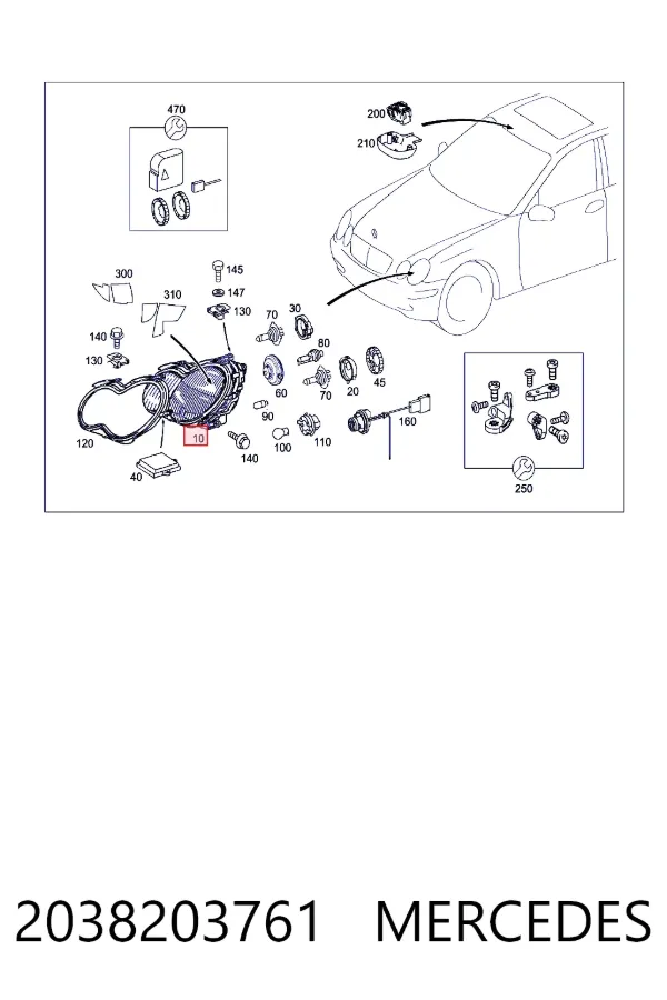 Luz esquerda 2038203761 Mercedes