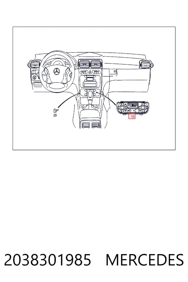 Unidade de controlo dos modos de aquecimento/condicionamento 2038301985 Mercedes