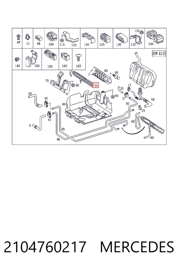 Radiador de esfriamento de combustível 2104760217 Mercedes