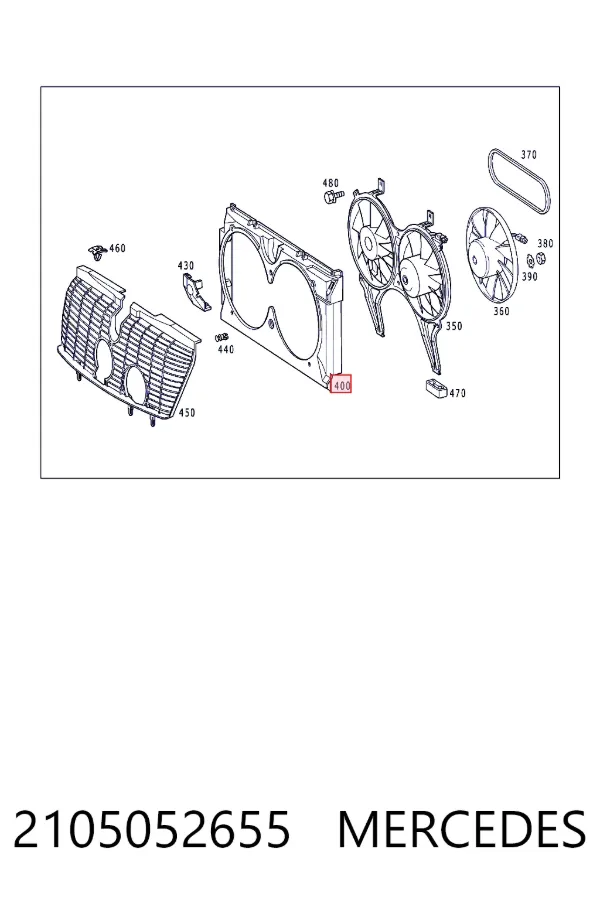 Difusor do radiador de aparelho de ar condicionado 2105052655 Mercedes