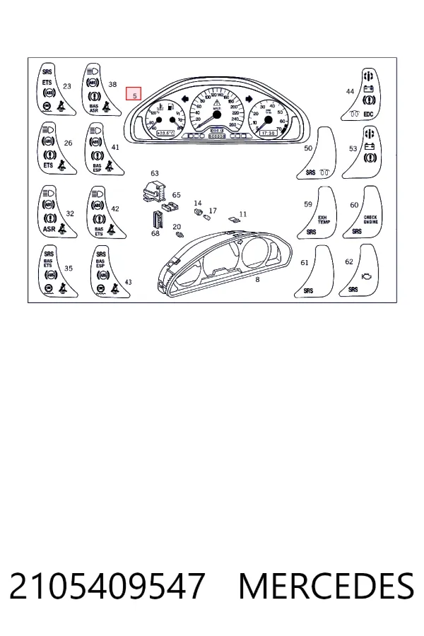Painel de instrumentos (quadro de instrumentos) 2105409547 Mercedes