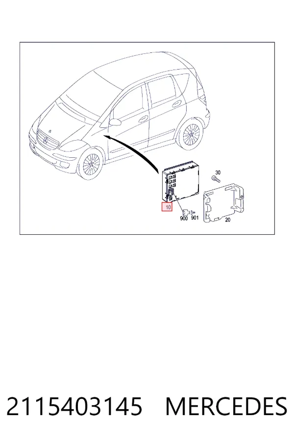 Unidade de controlo do fecho central 2115403145 Mercedes