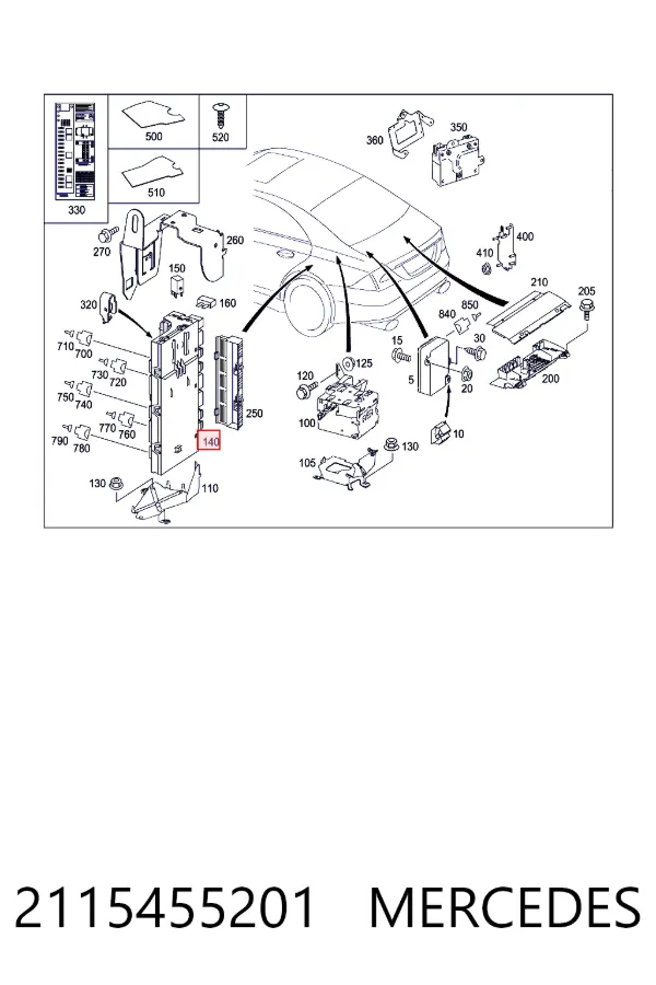 Unidade de controlo de sinais SAM 2115455201 Mercedes