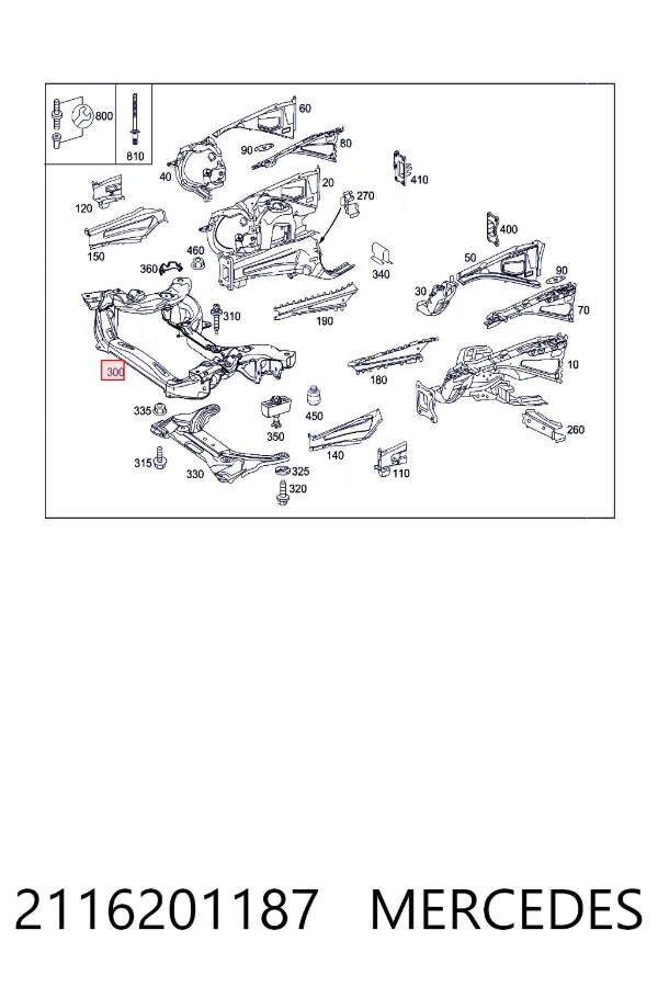 Viga de suspensão dianteira (plataforma veicular) Mercedes E S211