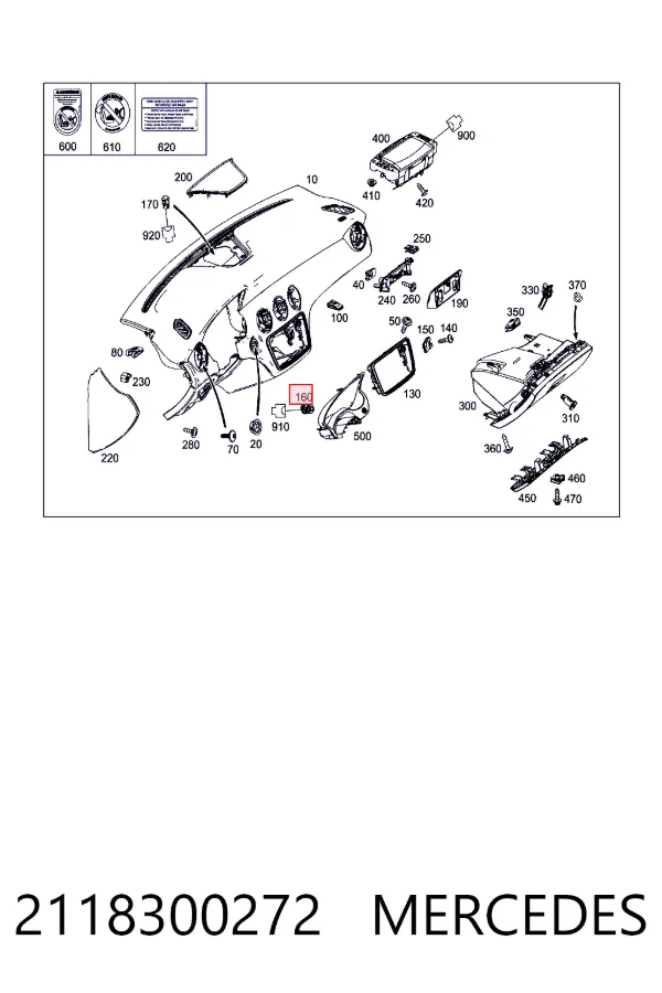 Sensor de temperatura de ar no salão 2118300272 Mercedes