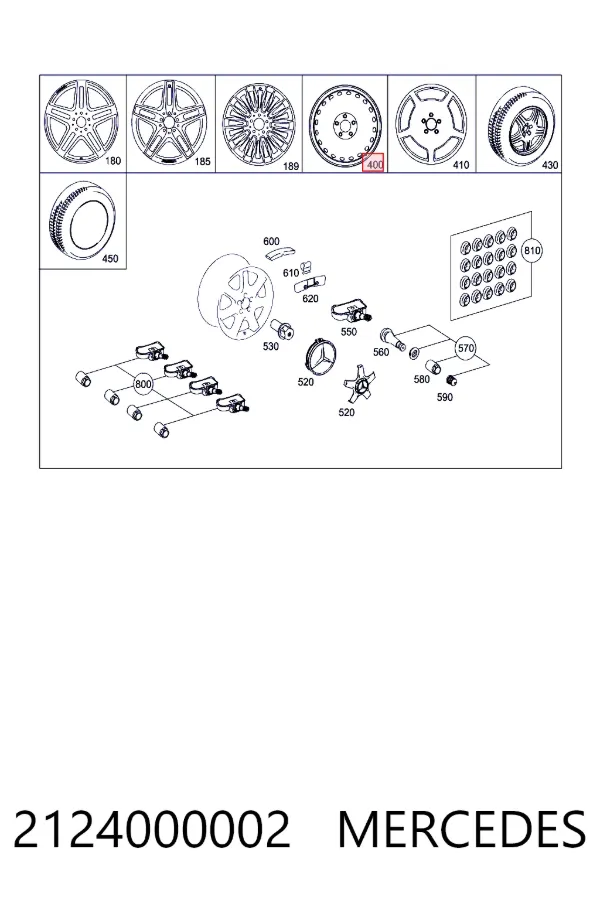 Roda de emergência 2124000002 Mercedes