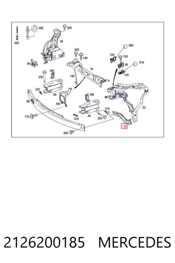 Consola (adaptador) de fixação da luz dianteira esquerda 2126200185 Mercedes