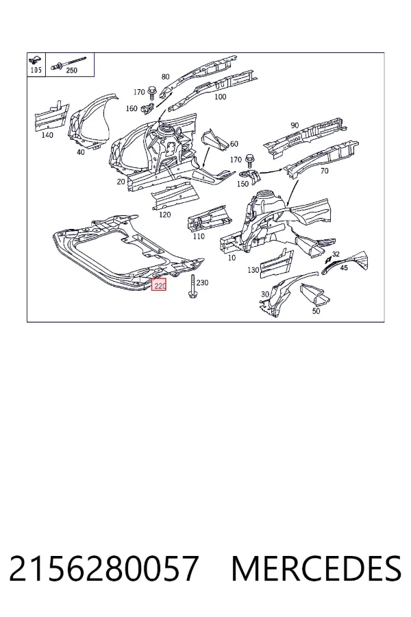 Viga de suspensão dianteira (plataforma veicular) Mercedes S W220