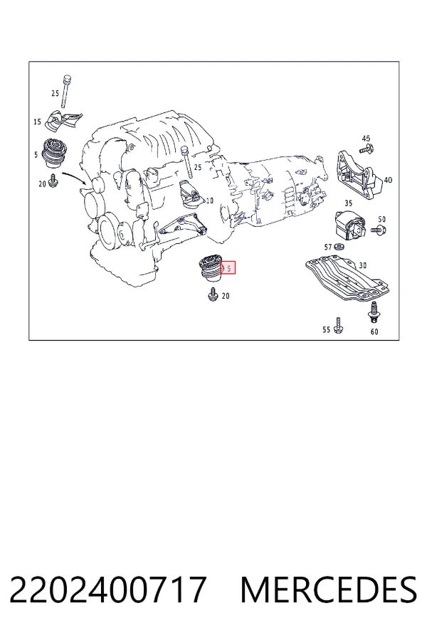 Coxim (suporte) esquerdo/direito de motor 2202400717 Mercedes