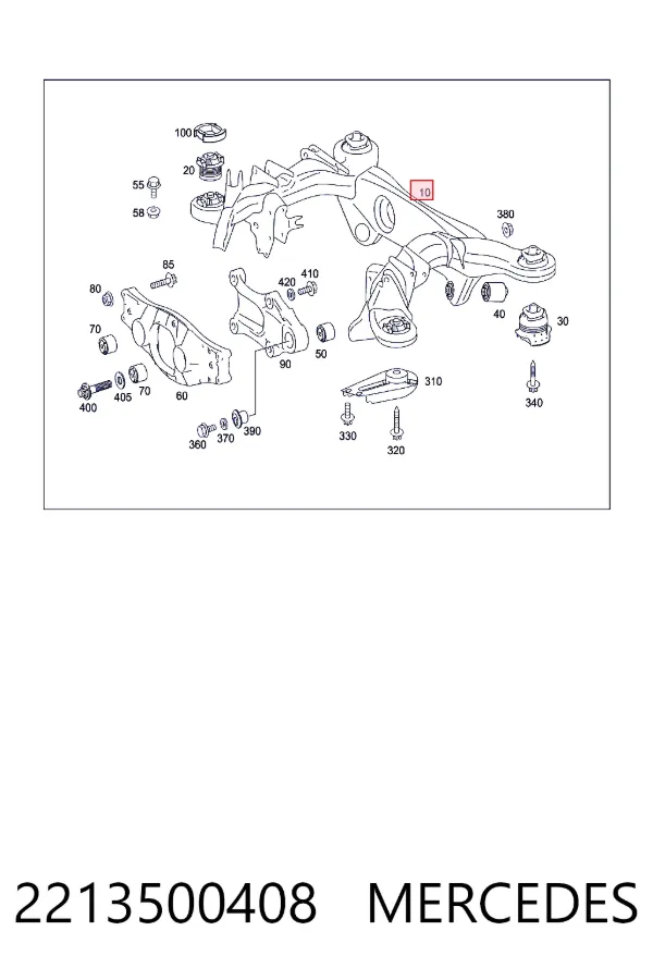 Viga de suspensão traseira (plataforma veicular) Mercedes S W221