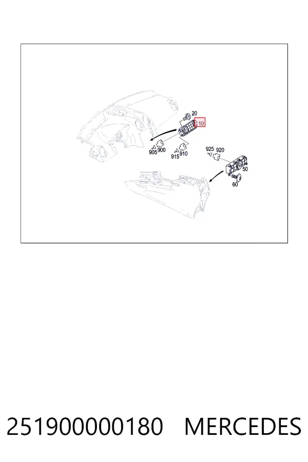 Unidade de controlo dos modos de aquecimento/condicionamento 251900000180 Mercedes