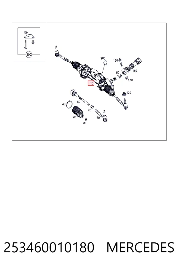 Cremalheira da direção Mercedes GLC C253