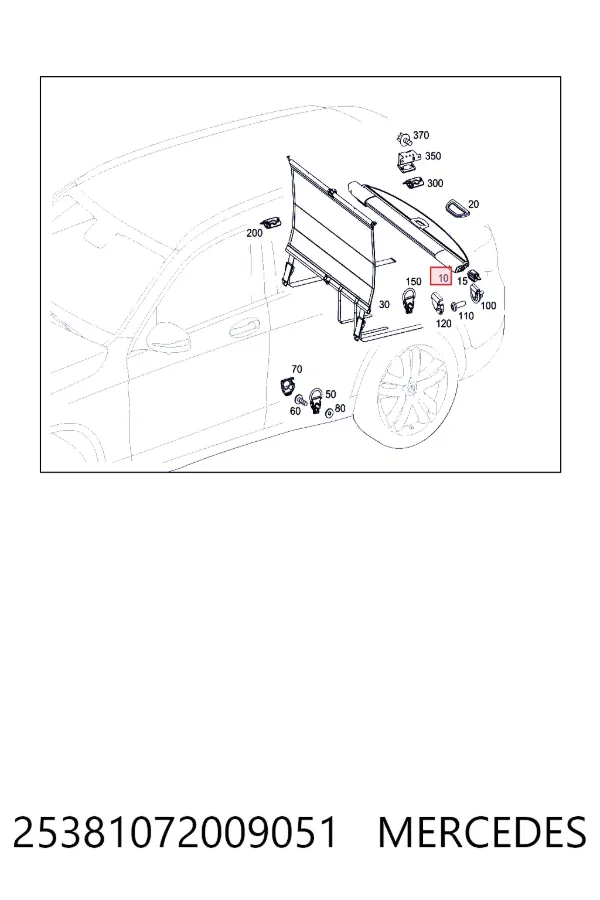 Estore da seção de bagagem 25381072009051 Mercedes