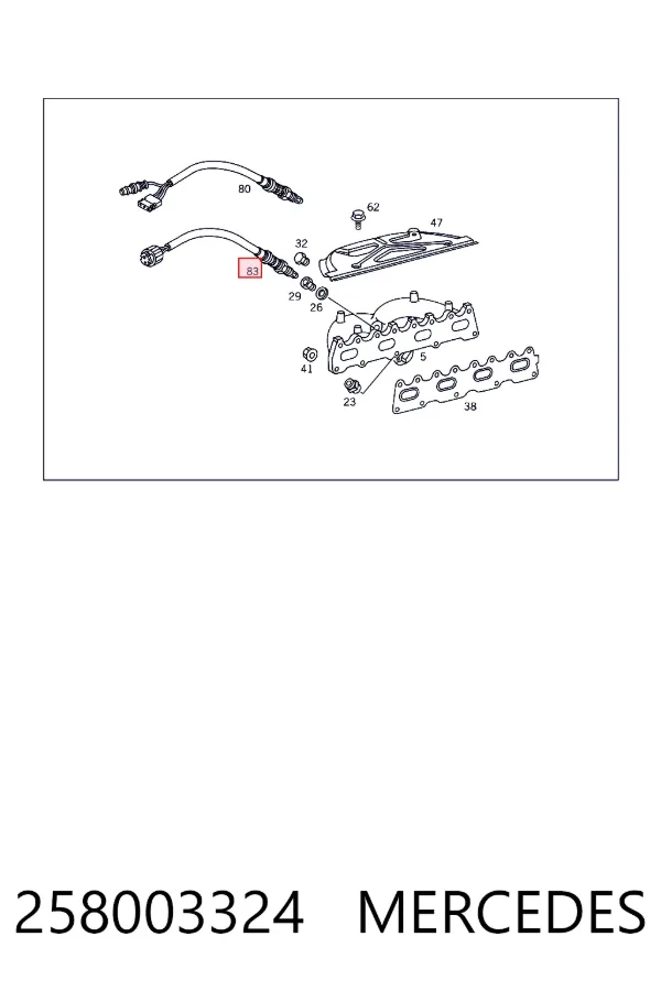 Sonda lambda, sensor de oxigênio 258003324 Mercedes