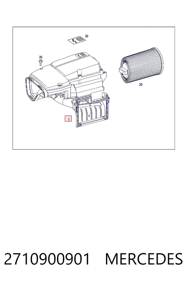 Caixa de filtro de ar 2710900901 Mercedes