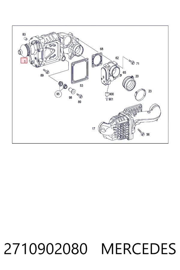 Compressor de supercompressão de ar de motor 2710902080 Mercedes