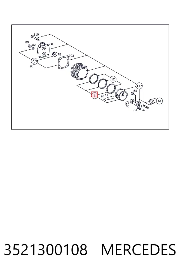 Kit de pistões do compressor (pistão + camisa) (TRUCK) 3521300108 Mercedes