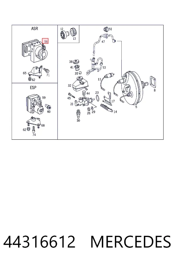 Unidade hidráulico de controlo ABS 44316612 Mercedes