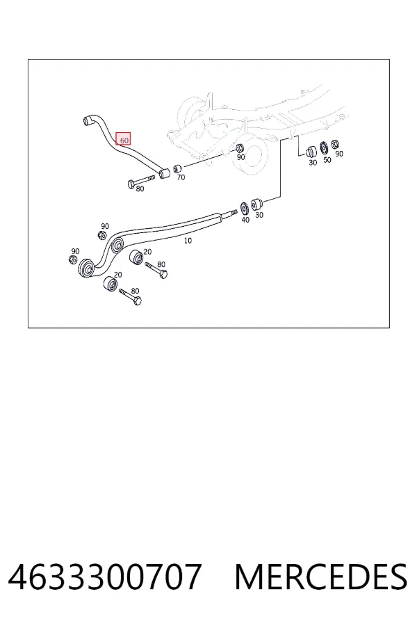 Barra transversal de suspensão dianteira 4633300707 Mercedes