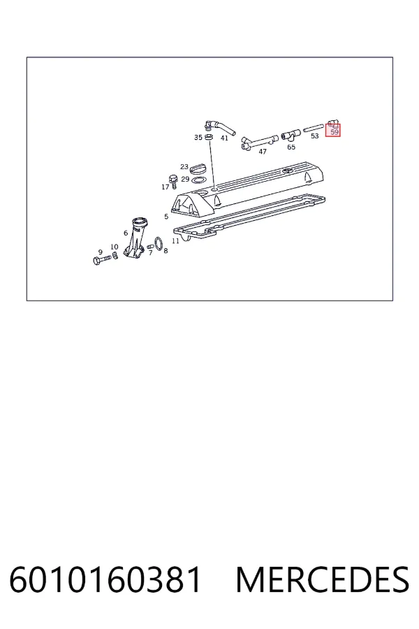 Cano derivado do sistema de recirculação dos gases de escape EGR 6010160381 Mercedes