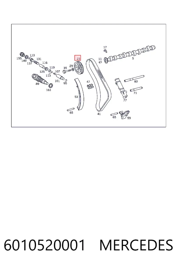 Engrenagem de cadeia da roda dentada da árvore distribuidora de motor 6010520001 Mercedes