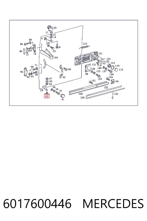 Rolo da porta lateral (deslizante), kit de reparação 6017600446 Mercedes