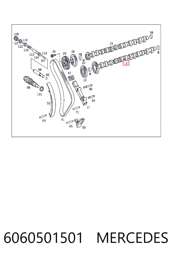 Árvore distribuidora de motor de admissão 6060501501 Mercedes