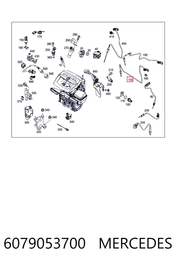 Sensor de temperatura dos gases de escape (GE), antes de turbina 6079053700 Mercedes