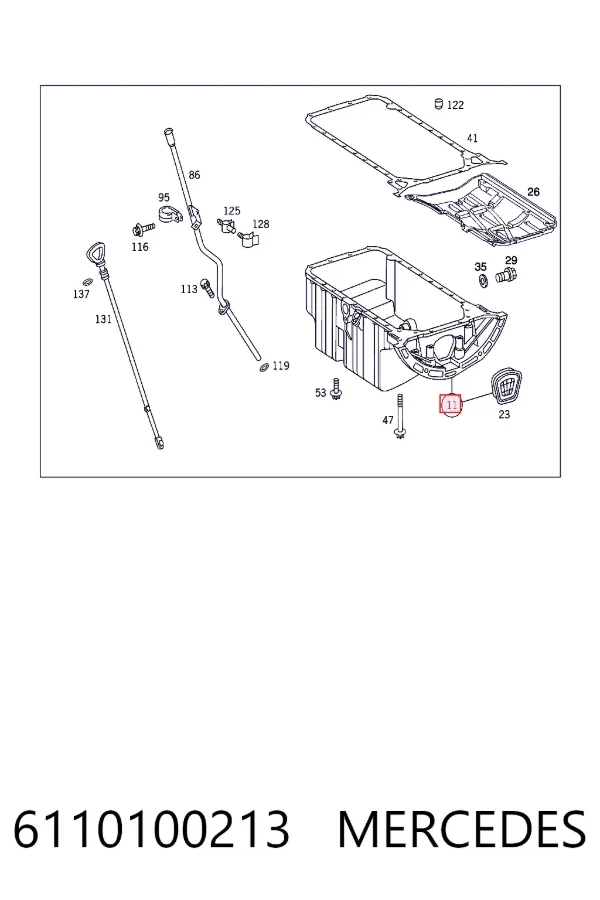 Panela de óleo de cárter do motor 6110100213 Mercedes