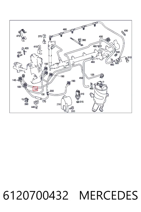 Tubo de combustível, kit 6120700432 Mercedes