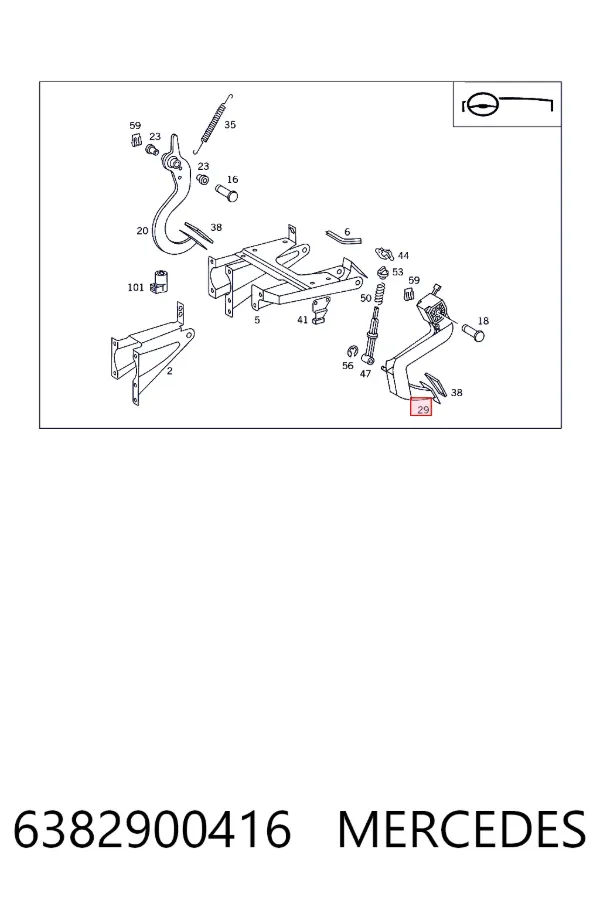 Pedal de embraiagem Mercedes Vito I