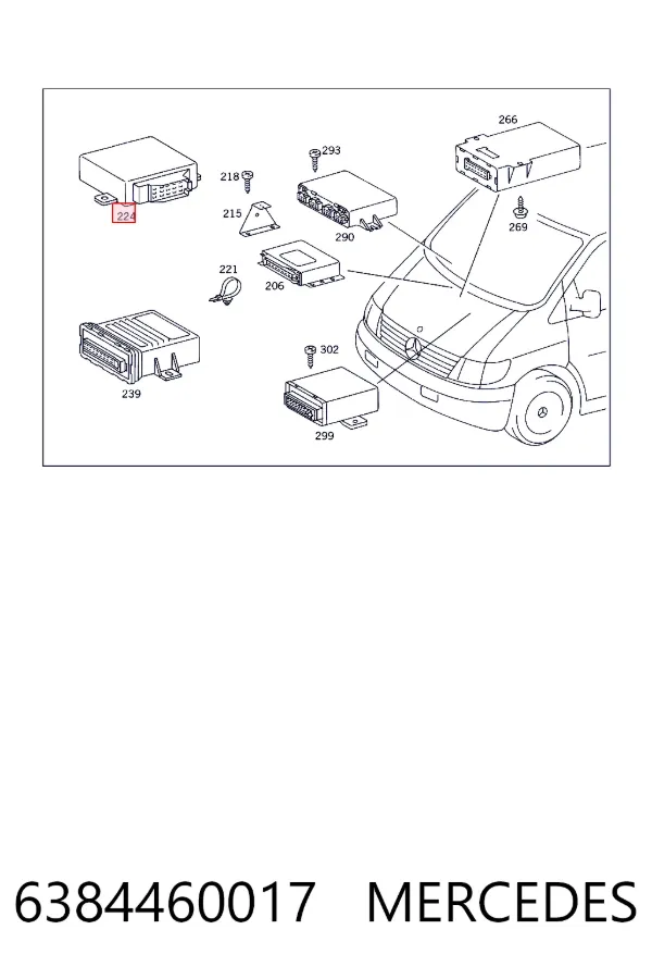 Unidade de controlo de suspensão pneumática 6384460017 Mercedes