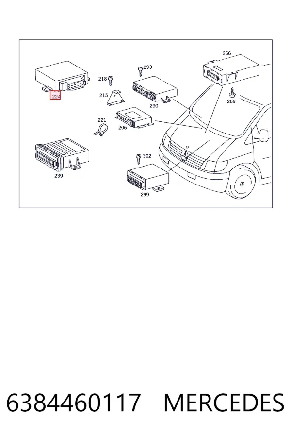 Unidade de controlo de suspensão pneumática 6384460117 Mercedes