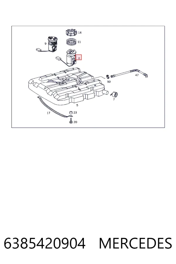 Módulo de bomba de combustível com sensor do nível de combustível 6385420904 Mercedes