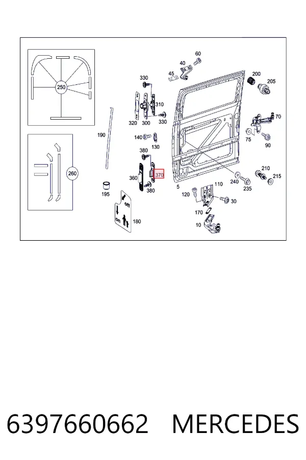 Grade superior de proteção da porta deslizante 6397660662 Mercedes