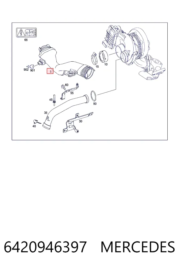 Sensor de fluxo (consumo) de ar, medidor de consumo M.A.F. - (Mass Airflow) 6420946397 Mercedes