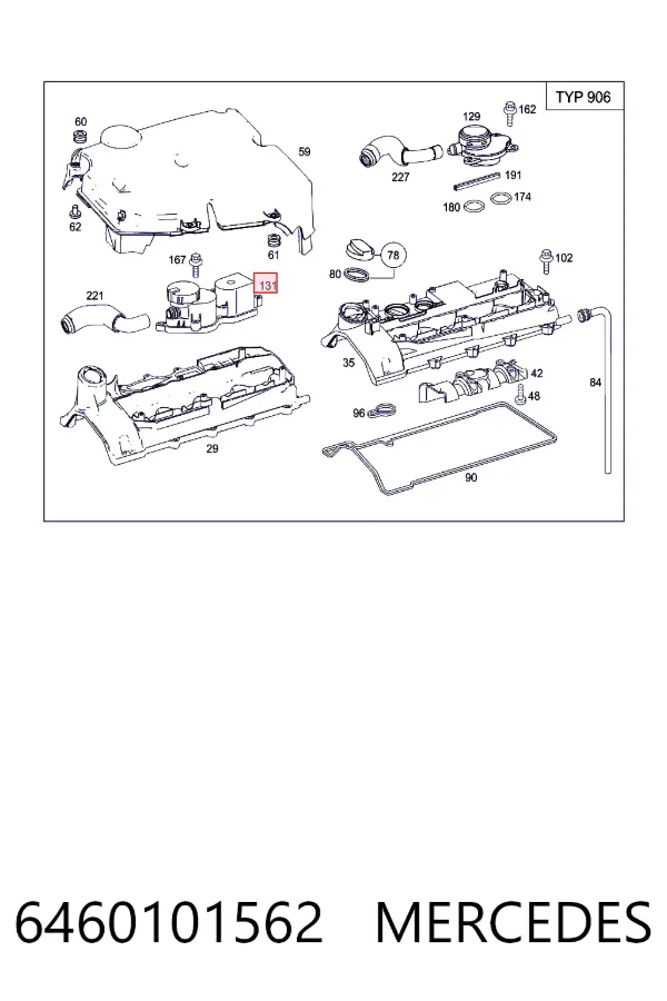 Separador de óleo (separador) do sistema de ventilação de cárter 6460101562 Mercedes