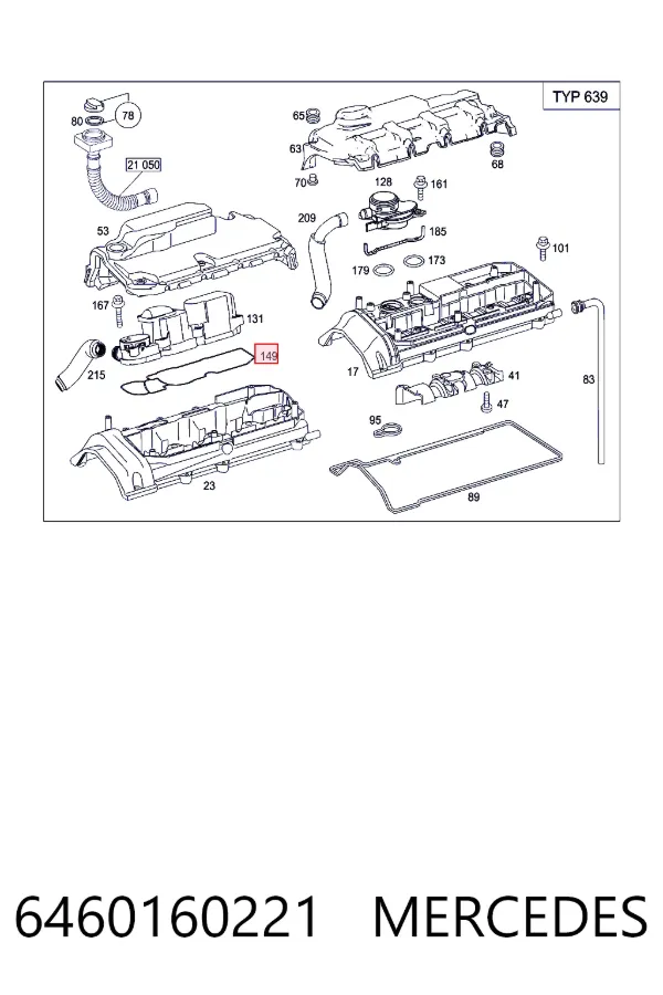 Vedante de válvula de ventilação de cárter 6460160221 Mercedes