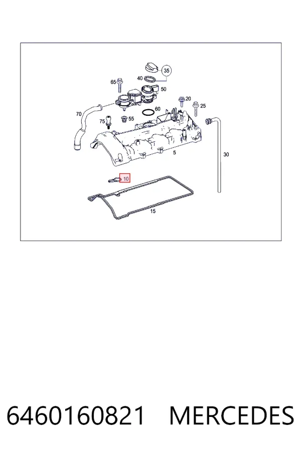 Vedante anular da cavidade de vela 6460160821 Mercedes