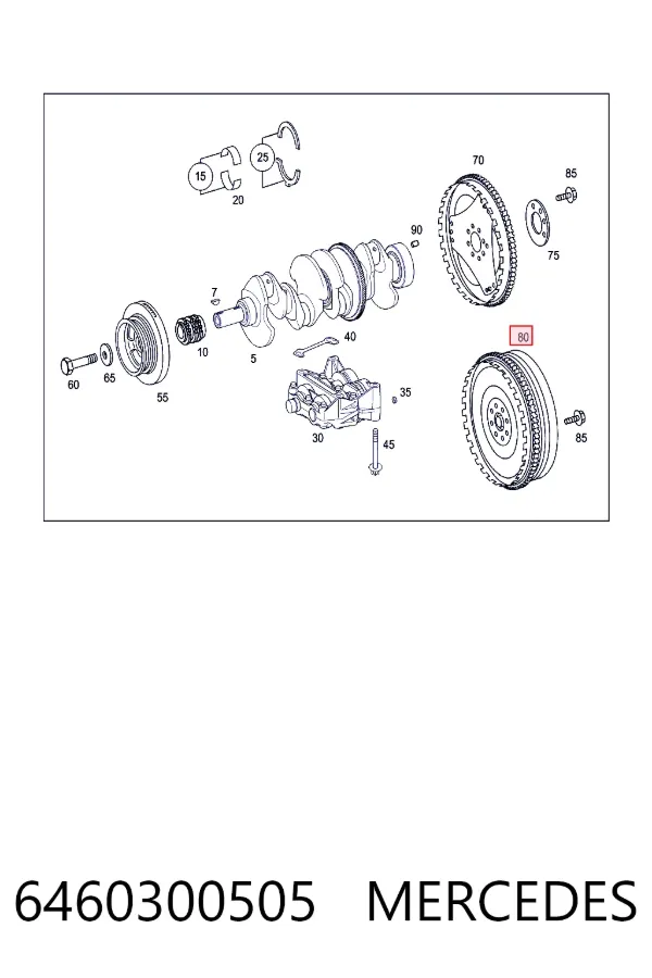 Volante de motor 6460300505 Mercedes