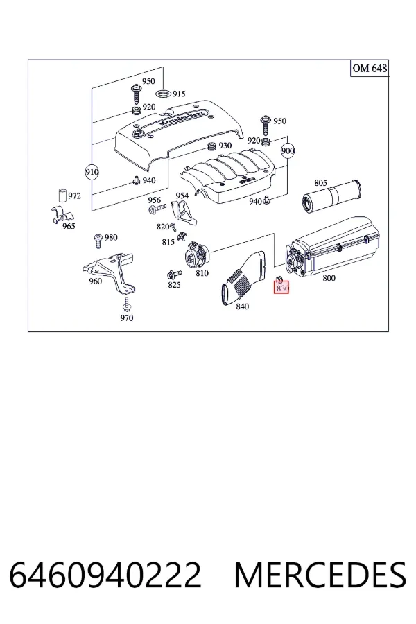 Coxim de caixa de filtro de ar 6460940222 Mercedes