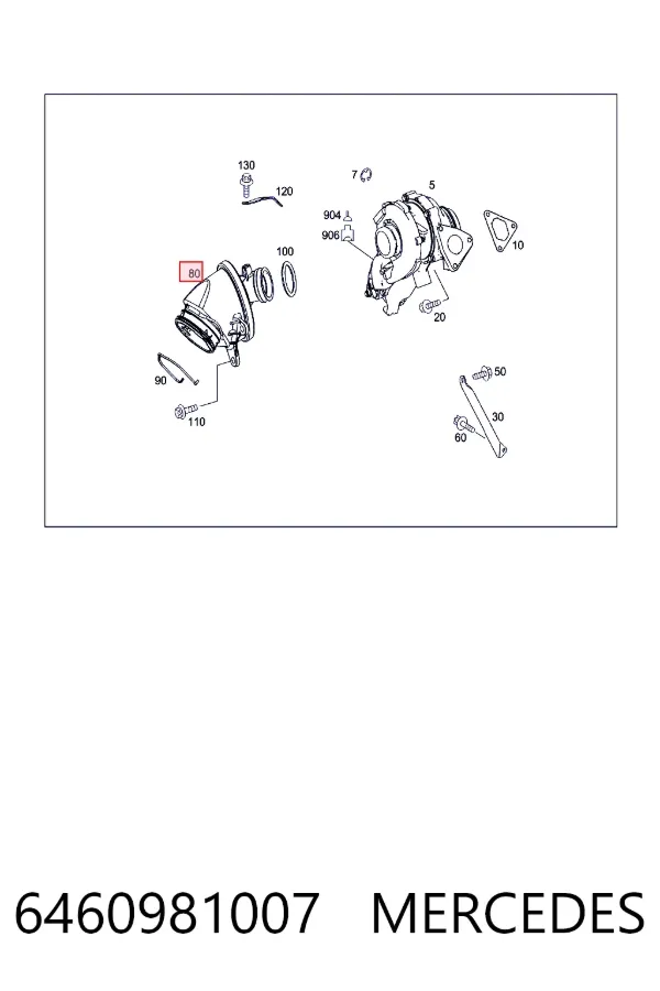Cano derivado de ar, saída de turbina (supercompressão) 6460981007 Mercedes