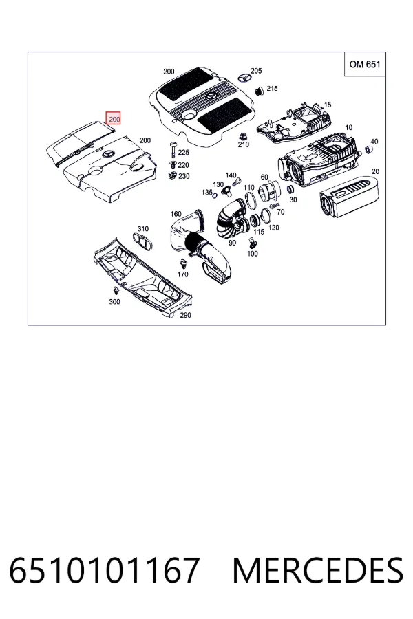 Tampa de motor decorativa Mercedes C W204